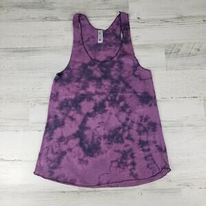 NWOT American Apparel 50/50 Custom Purple Bleach Tie Dye Crinkle Tank Top XS